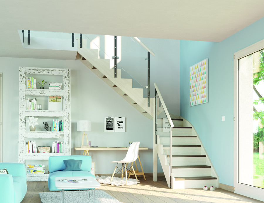 ESCALIER BOIS A DOUBLE LIMON