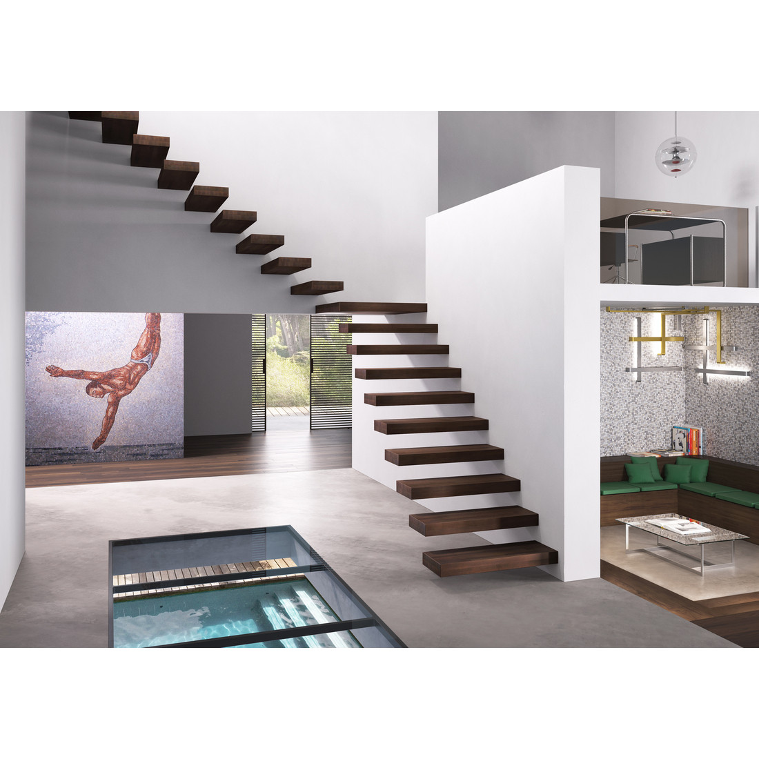 Escalier suspendu design WALL